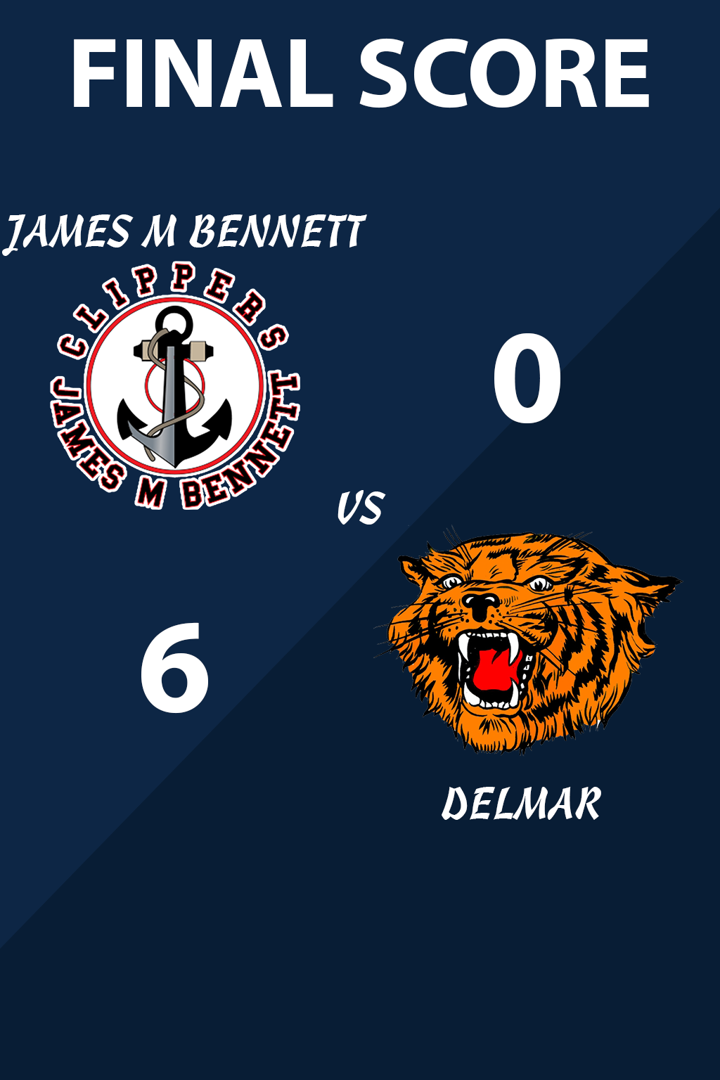 Final Score - Bennett vs Delmar