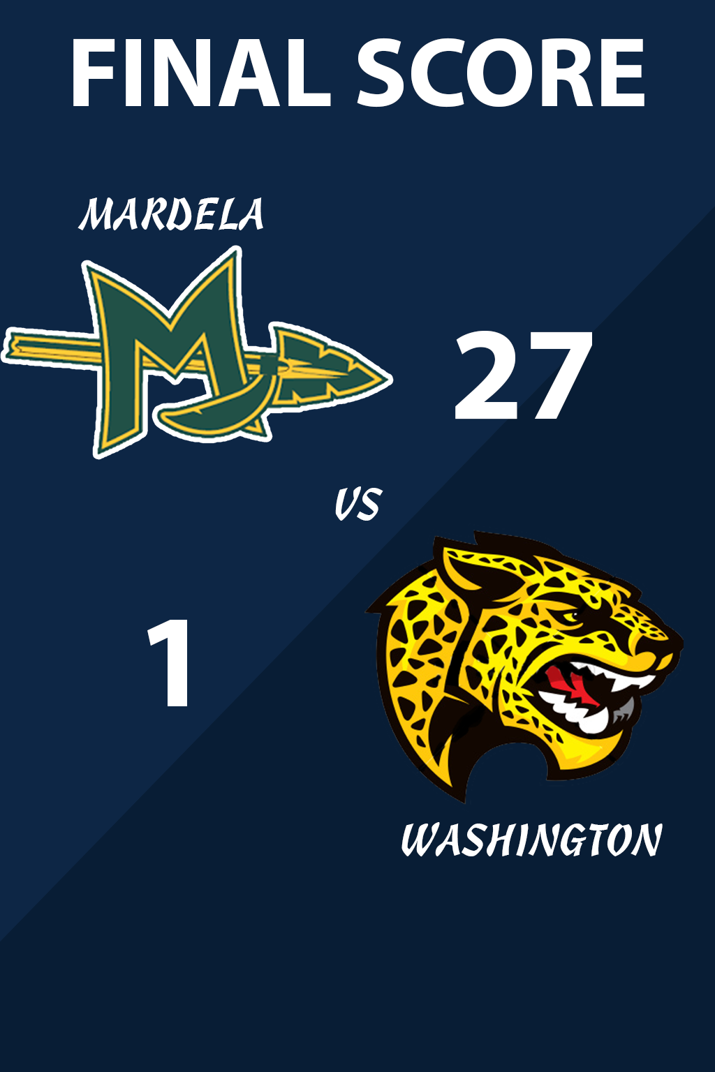 Final Score - Mardela vs Washington